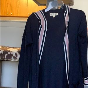 Navy hooded cardigan